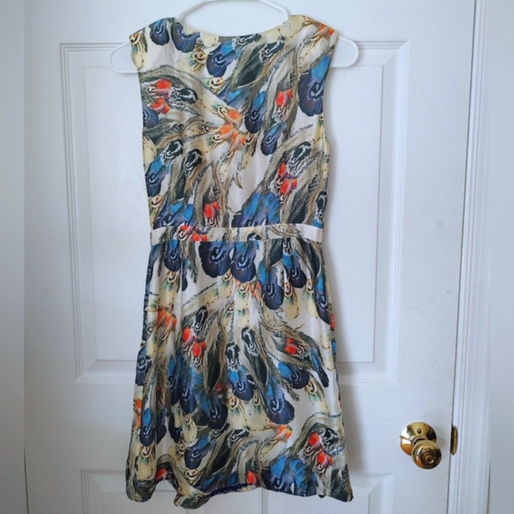 Leifsdottir Multicolor Feather Print Midi Dress - image 5